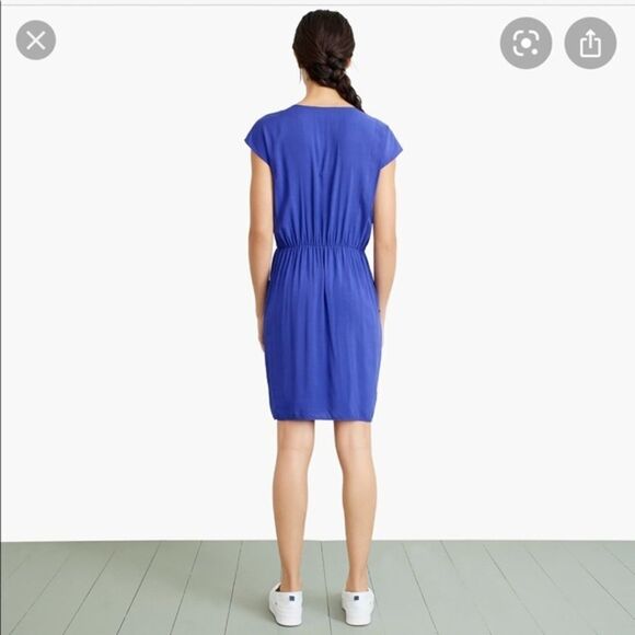 🔥Neverever by J.Crew Pleated Crossfront blue dress - Picture 3 of 14